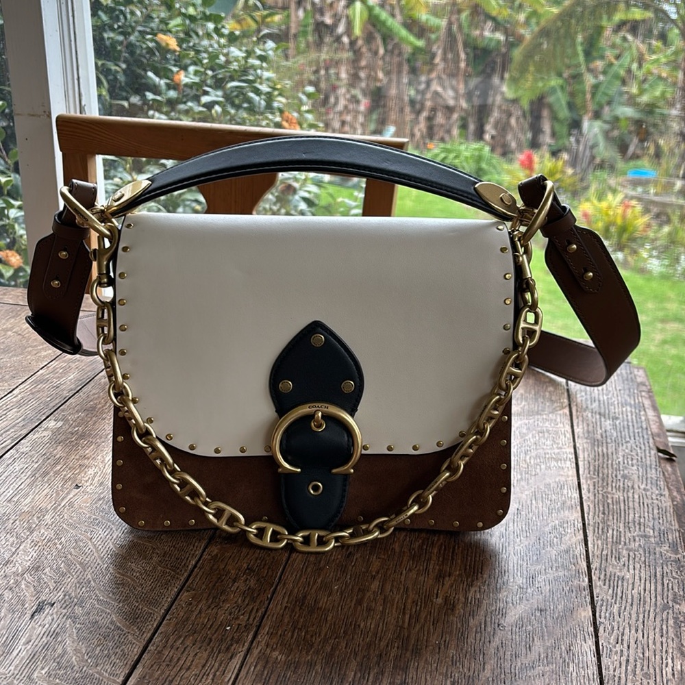 Coach Beat Shoulder Bag in Colorblock With Rivets
NWOT